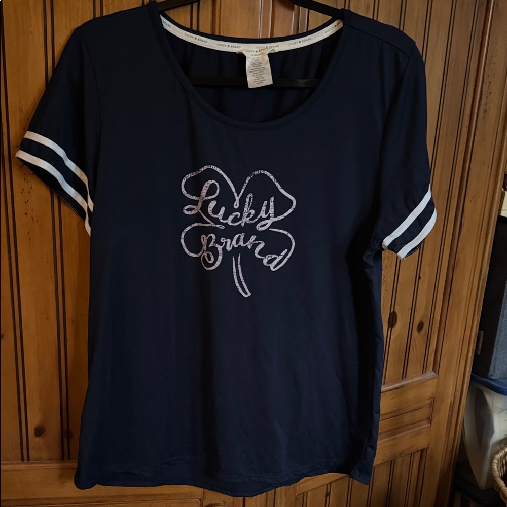 Lucky Brand Navy Tee with White Accents